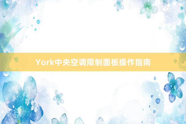 York中央空调限制面板操作指南